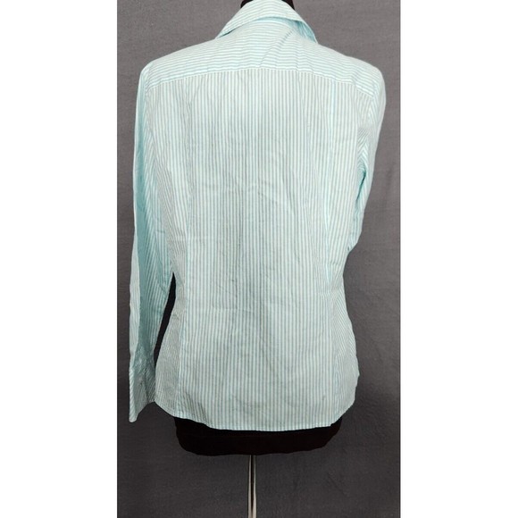 Talbots‎ Stripped Chevron Button Down Shirt Blouse Sz 8 100% Cotton - Picture 3 of 8